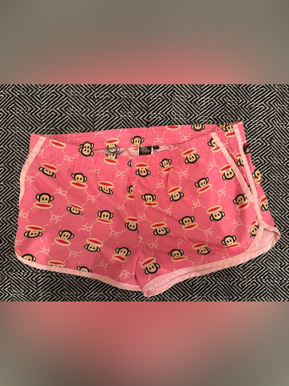 Paul Frank Pink Monkey Print Women’s Athletic Shorts